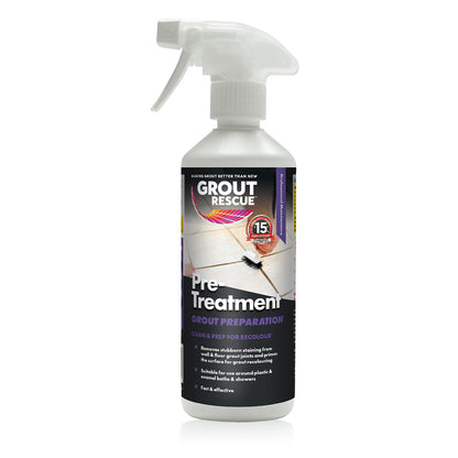 Grout Rescue pre-treatment spray bottle (500ml) on a white background